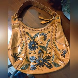 Isabella Fiore Embroidered Brown Purse